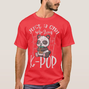 Camiseta Apenas Uma Menina Que Ama O Pop Panda Boba Anime K