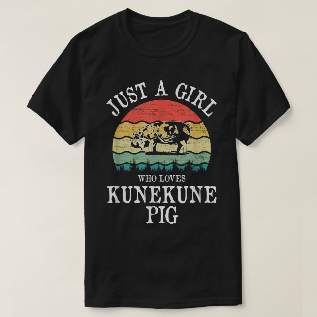 Camiseta Apenas Uma Menina Que Ama O Porco Kunekune (Frente do Design)