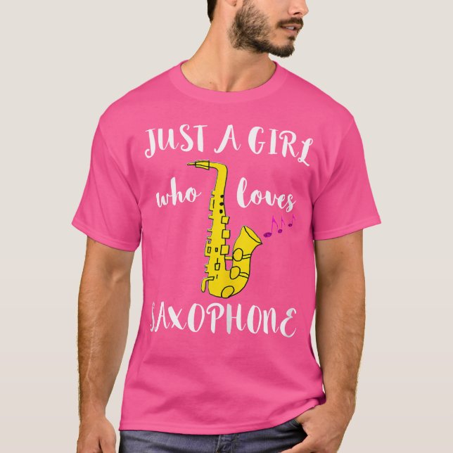Camiseta Apenas Uma Menina Que Ama O Sax Saxofonista Ja (Frente)