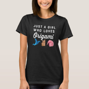 Camiseta Apenas Uma Menina Que Ama Origami Dobrando Papel F