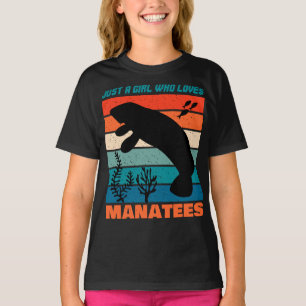 Camiseta Apenas Uma Menina Que Ama Os Manatés Retro Animal