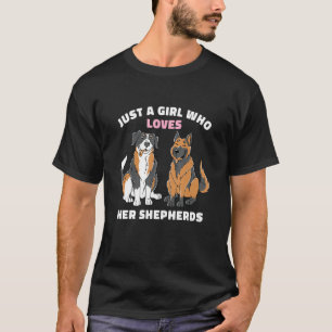 Camiseta Apenas Uma Menina Que Ama Os Pastores Aussie Austr