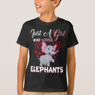 Camiseta Apenas Uma Menina Que Ama Os Presentes Dos Elefant
