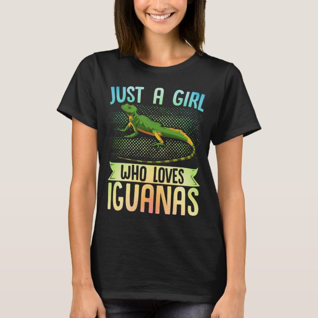 Camiseta Apenas Uma Menina Que Ama Os Répteis De Iguanas (Frente)