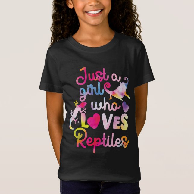 Camiseta Apenas Uma Menina Que Ama Os Répteis Lizard Waterc (Frente)