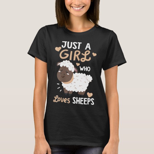 Camiseta Apenas Uma Menina Que Ama Ovelhas (Frente)