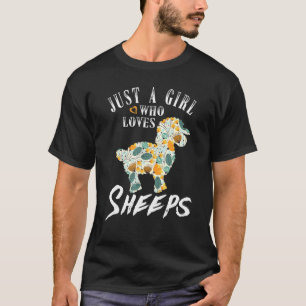 Camiseta Apenas Uma Menina Que Ama Ovelhas Flo Floral