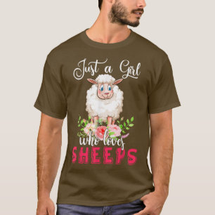 Camiseta Apenas Uma Menina Que Ama Ovelhas Flores