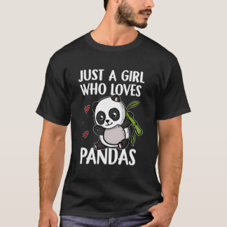 Camiseta Apenas Uma Menina Que Ama Panda Bear Panda Bela Pa