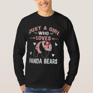 Camiseta Apenas Uma Menina Que Ama Panda Bears Legal Amor A