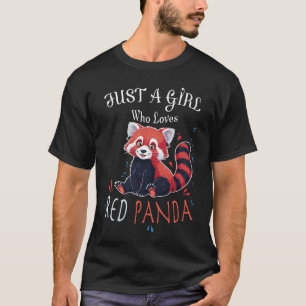 Camiseta Apenas Uma Menina Que Ama Panda Vermelha