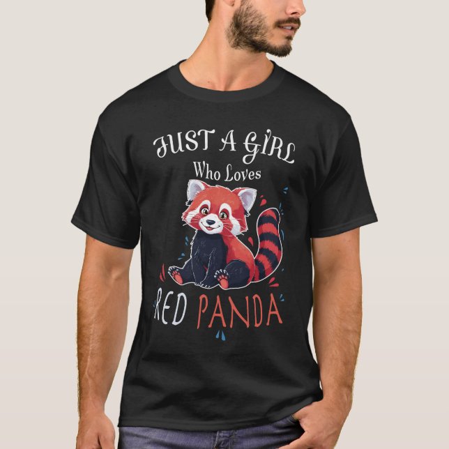 Camiseta Apenas Uma Menina Que Ama Panda Vermelha (Frente)
