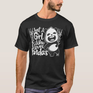 Camiseta Apenas Uma Menina Que Ama Pandas Animal Para Mulhe