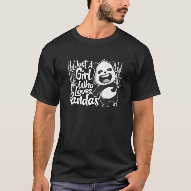 Camiseta Apenas Uma Menina Que Ama Pandas Animal Para Mulhe (Frente)