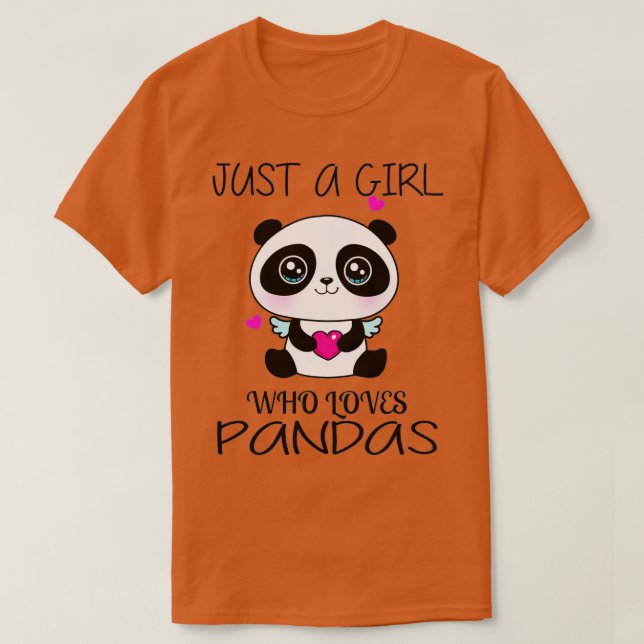 Camiseta Apenas Uma Menina Que Ama Pandas Cute Panda (10) (Frente do Design)
