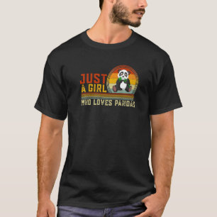Camiseta Apenas Uma Menina Que Ama Pandas Cute Panda Banda