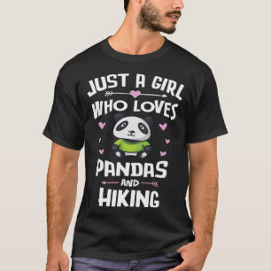 Camiseta Apenas Uma Menina Que Ama Pandas E Caminhando Mulh