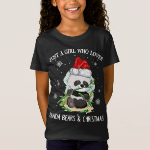 Camiseta Apenas Uma Menina Que Ama Pandas E Natal