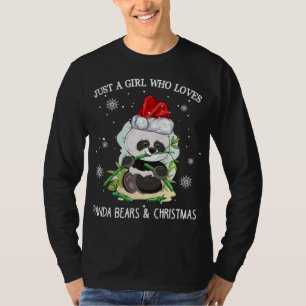 Camiseta Apenas Uma Menina Que Ama Pandas E Natal