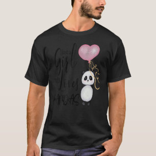 Camiseta Apenas Uma Menina Que Ama Pandas Eu Adoro Urso De
