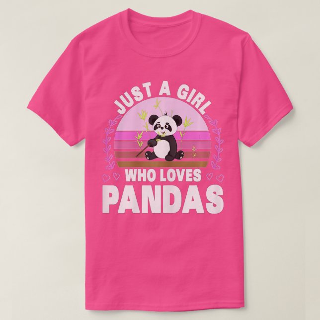 Camiseta Apenas Uma Menina Que Ama Pandas - Panda Bonita (2 (Frente do Design)