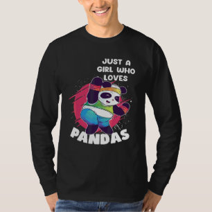 Camiseta Apenas Uma Menina Que Ama Pandas Urso Asiático Ani