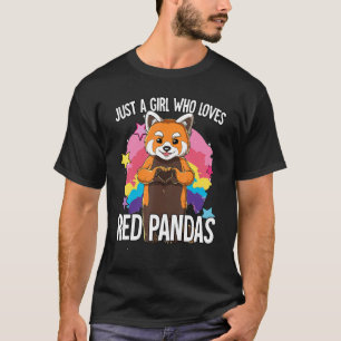 Camiseta Apenas Uma Menina Que Ama Pandas Vermelhas