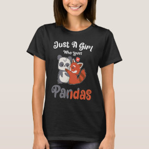 Camiseta Apenas Uma Menina Que Ama Pandas Vermelhas