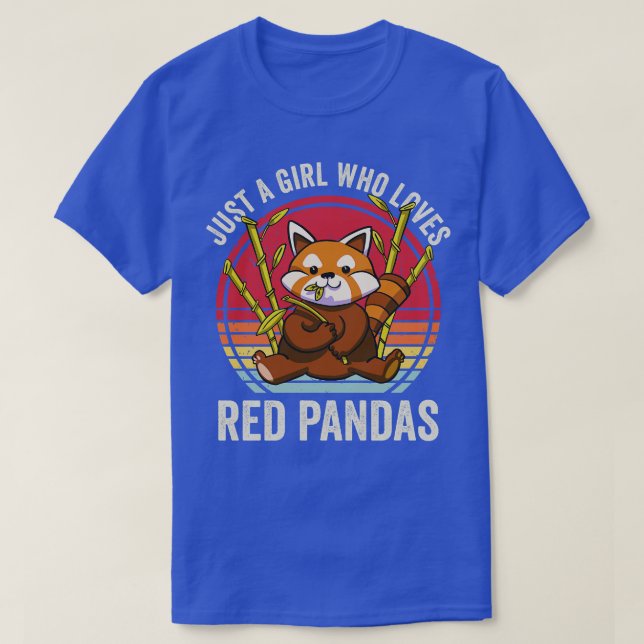 Camiseta Apenas Uma Menina Que Ama Pandas Vermelhas 1 (Frente do Design)