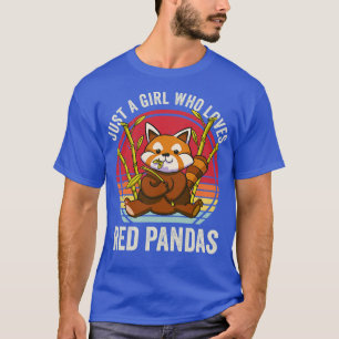 Camiseta Apenas Uma Menina Que Ama Pandas Vermelhas 1