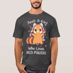 Camiseta Apenas Uma Menina Que Ama Pandas Vermelhas (4)