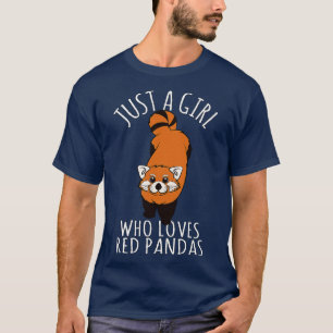 Camiseta Apenas Uma Menina Que Ama Pandas Vermelhas 4