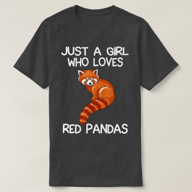 Camiseta Apenas Uma Menina Que Ama Pandas Vermelhas Dando U (Frente do Design)