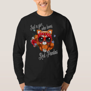 Camiseta Apenas Uma Menina Que Ama Pandas Vermelhas Para Be