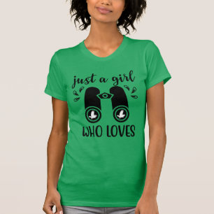 Camiseta Apenas Uma Menina Que Ama Pássaros Observando Páss
