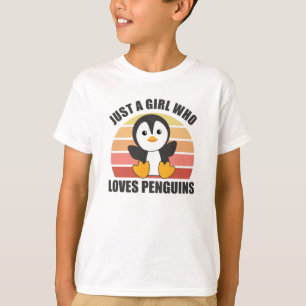Camiseta Apenas Uma Menina Que Ama Pinguins - Pinguim Bonit