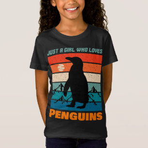 Camiseta Apenas Uma Menina Que Ama Pinguins, Retro Animal