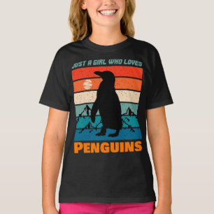 Camiseta Apenas Uma Menina Que Ama Pinguins, Retro Animal
