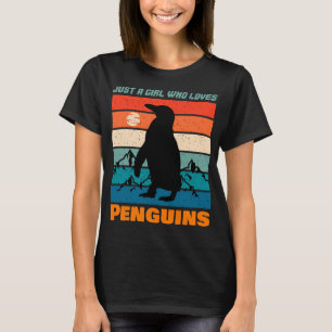 Camiseta Apenas Uma Menina Que Ama Pinguins, Retro Animal