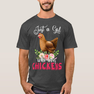 Camiseta Apenas Uma Menina Que Ama Pintinho Floral De Flowe