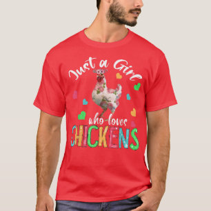 Camiseta Apenas Uma Menina Que Ama Pintinho Floral De Flowe