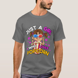 Camiseta Apenas Uma Menina Que Ama Pipoca Engraçada