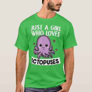 Camiseta Apenas Uma Menina Que Ama Polvos Cute Squid Octopu