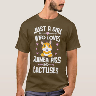 Camiseta Apenas Uma Menina Que Ama Porcos E Catos De Guiné