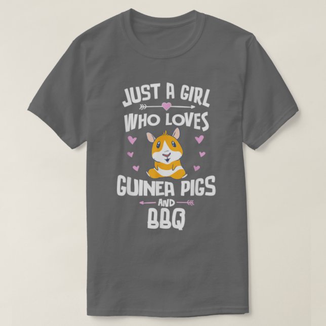 Camiseta Apenas Uma Menina Que Ama Porcos E CHURRASCOS De G (Frente do Design)