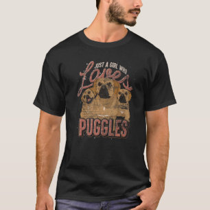 Camiseta Apenas Uma Menina Que Ama Puggles Cachorro Cachorr