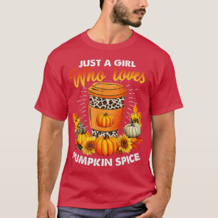 Camiseta Apenas Uma Menina Que Ama Pumpkin Spice Leopard Ca