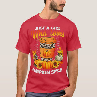 Camiseta Apenas Uma Menina Que Ama Pumpkin Spice Leopard Ca