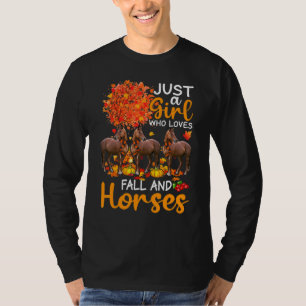 Camiseta Apenas Uma Menina Que Ama Queda E Cavalos, Ação De