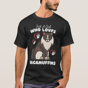 Camiseta Apenas Uma Menina Que Ama Ragamuffins Gato Fofo Cr